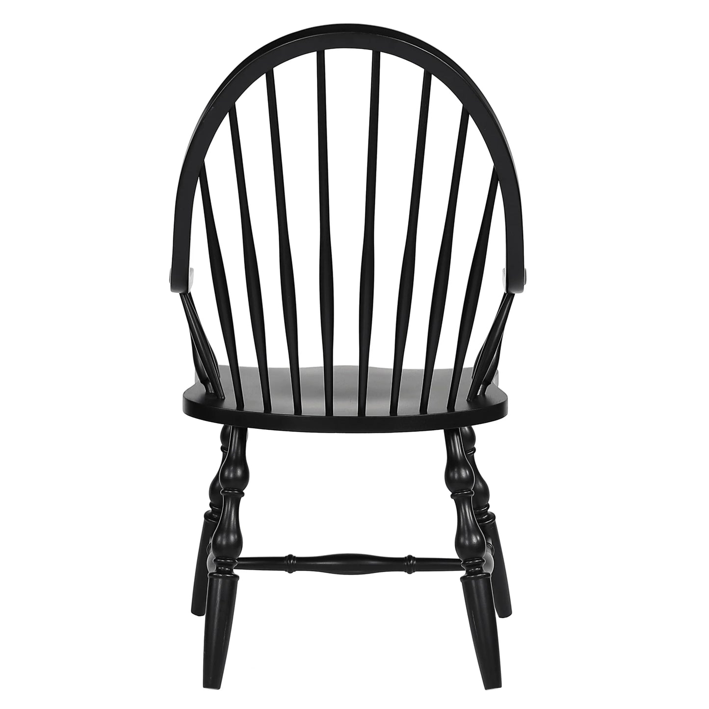 Sunset Trading Black Cherry Windsor Spindleback Dining Chairs - Set of 2, Antique Black