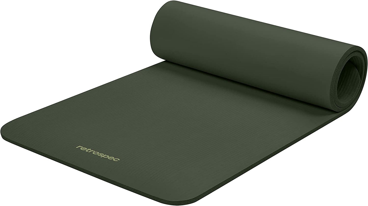 Solana 1/2" Thick Non-Slip Yoga Mat with Nylon Strap for Men and Women - Ideal for Yoga, Pilates, Stretching, and Fitness Workouts