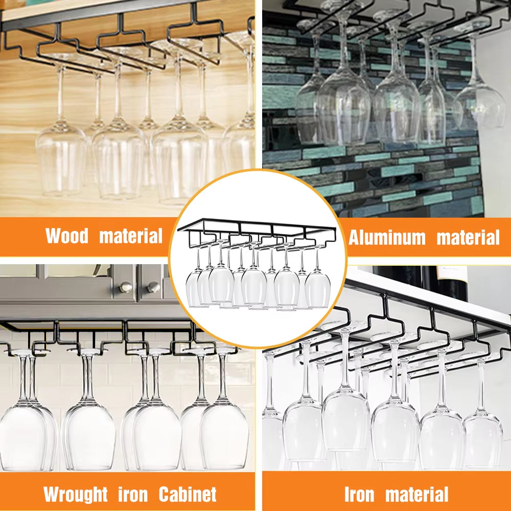Pack 2 Chrome-Plated Metal Cup Hanger 4 Slots