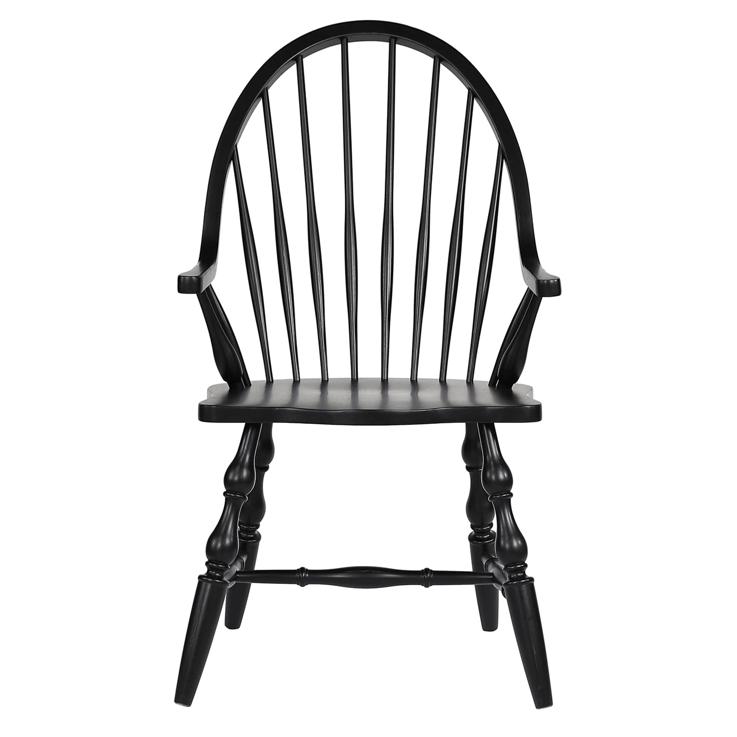 Sunset Trading Black Cherry Windsor Spindleback Dining Chairs - Set of 2, Antique Black