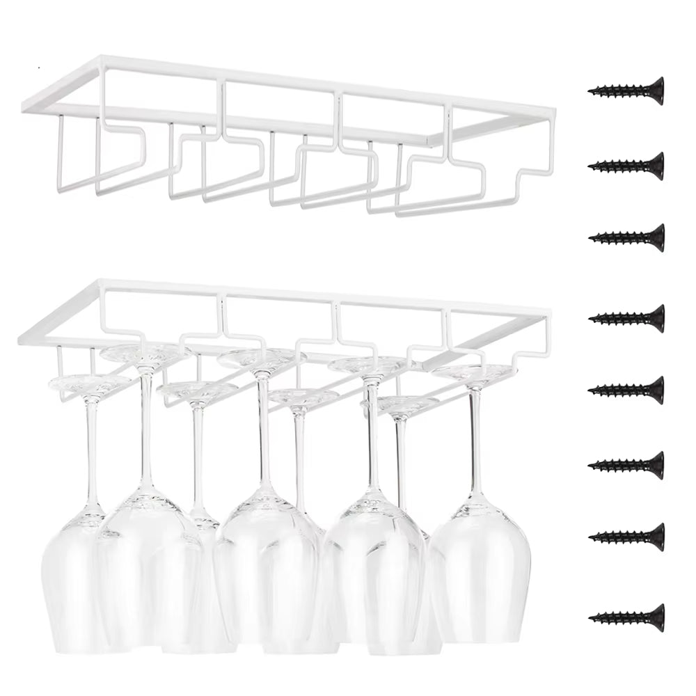 Pack 2 Chrome-Plated Metal Cup Hanger 4 Slots
