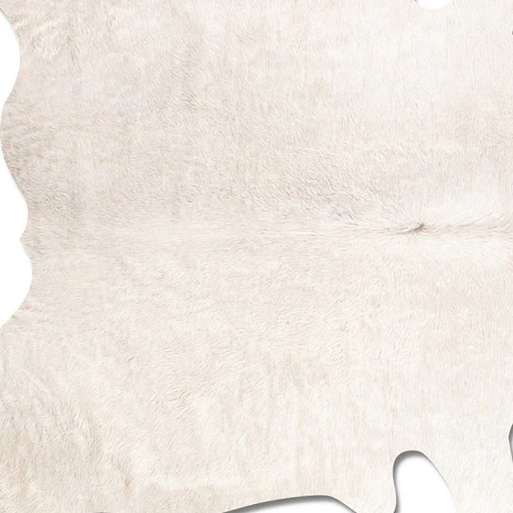 60" X 84" off White Cowhide Rug
