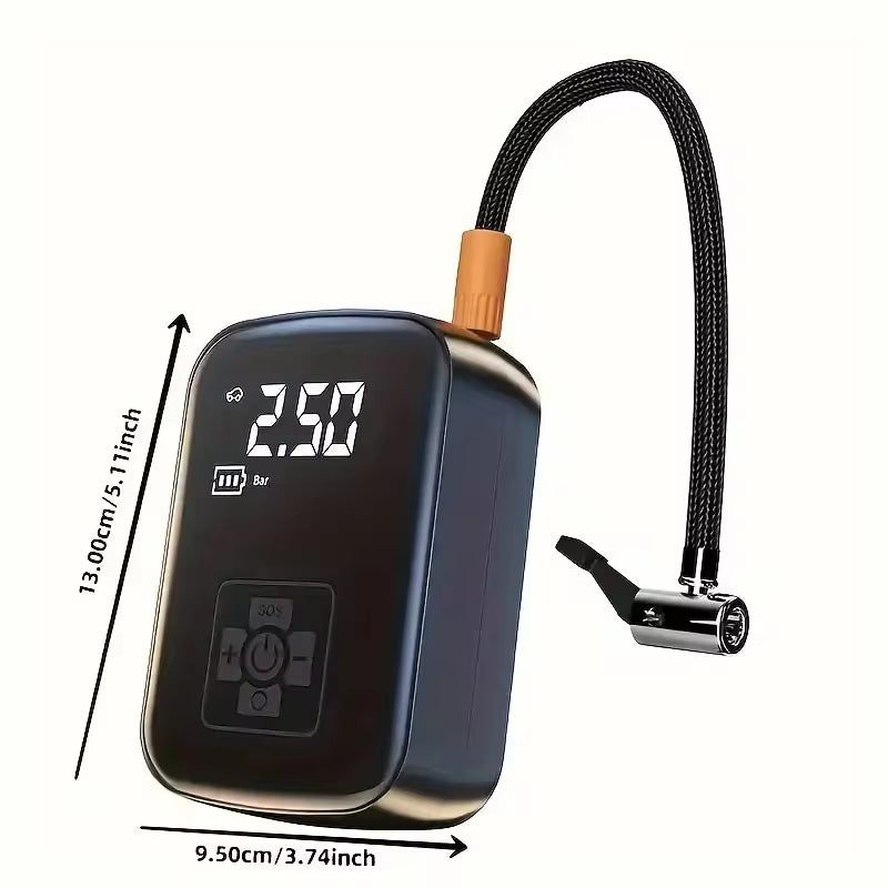 Wireless Car Air Compressor - Electric Tire Inflator Pump for Motorcycles, Bicycles, Boats, and Inflatable Balls