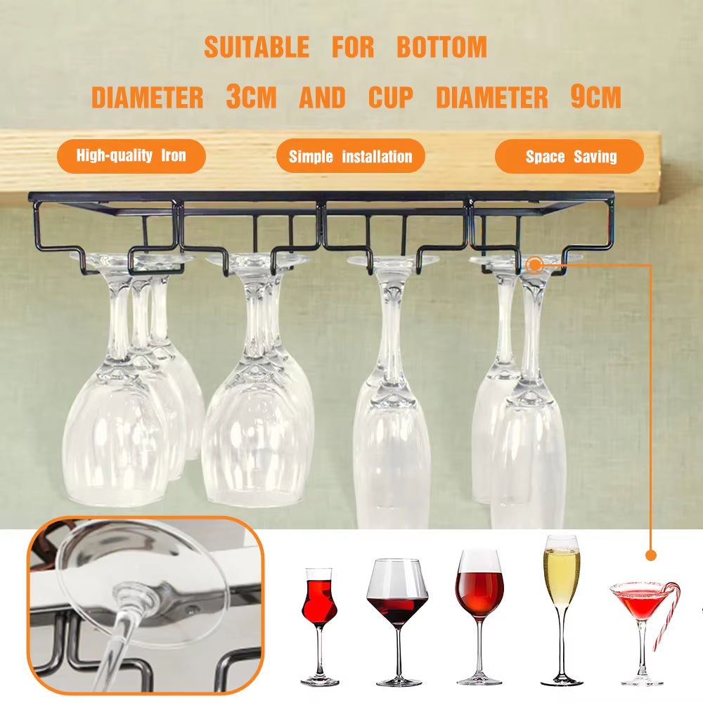 Pack 2 Chrome-Plated Metal Cup Hanger 4 Slots
