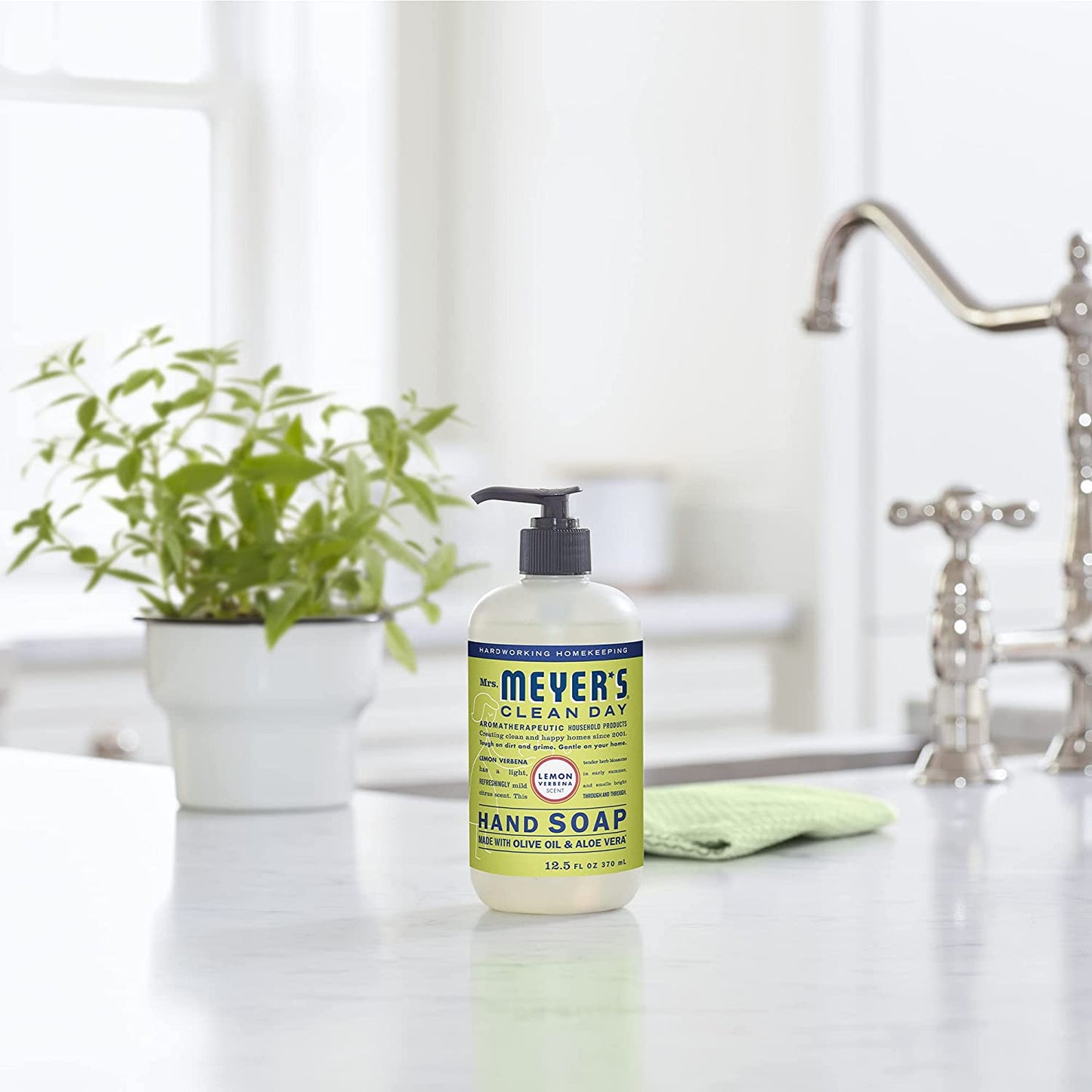 Liquid Hand Soap, Cruelty-Free, and Biodegradable Hand Wash Made with Essential Oils, Lemon Verbena Scent, 12.5 Oz (Pack of 3)