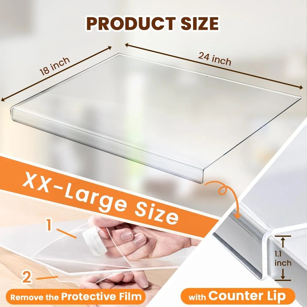 Acrylic Large Cutting Boards for Kitchen, Clear Cutting Board Non Slip, 24X18 Inch Charcuterie Boards, Apartment Must Haves Kitchen Accessories, Desk Mat Protector, Birthday Gifts for Mom
