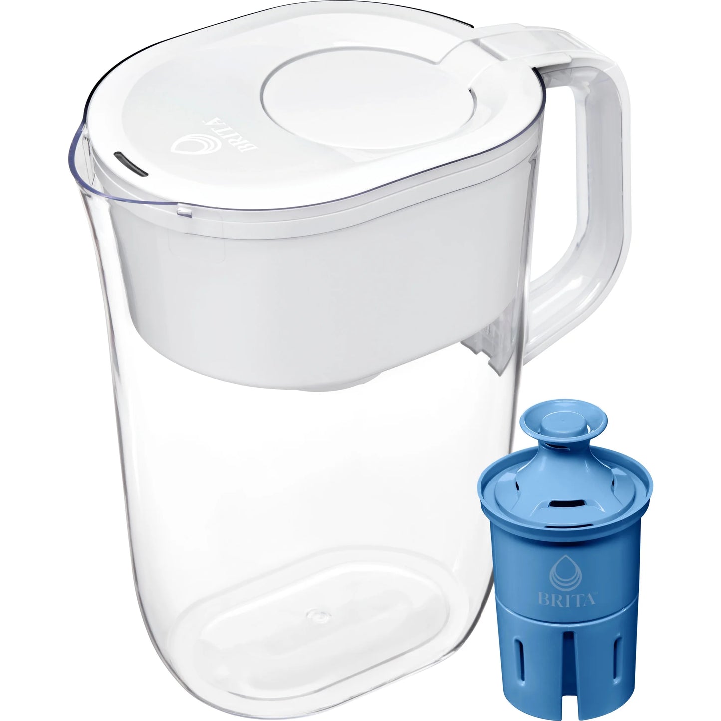 Large 10 Cup White Tahoe Water Filter Pitcher with 1 Elite Filter