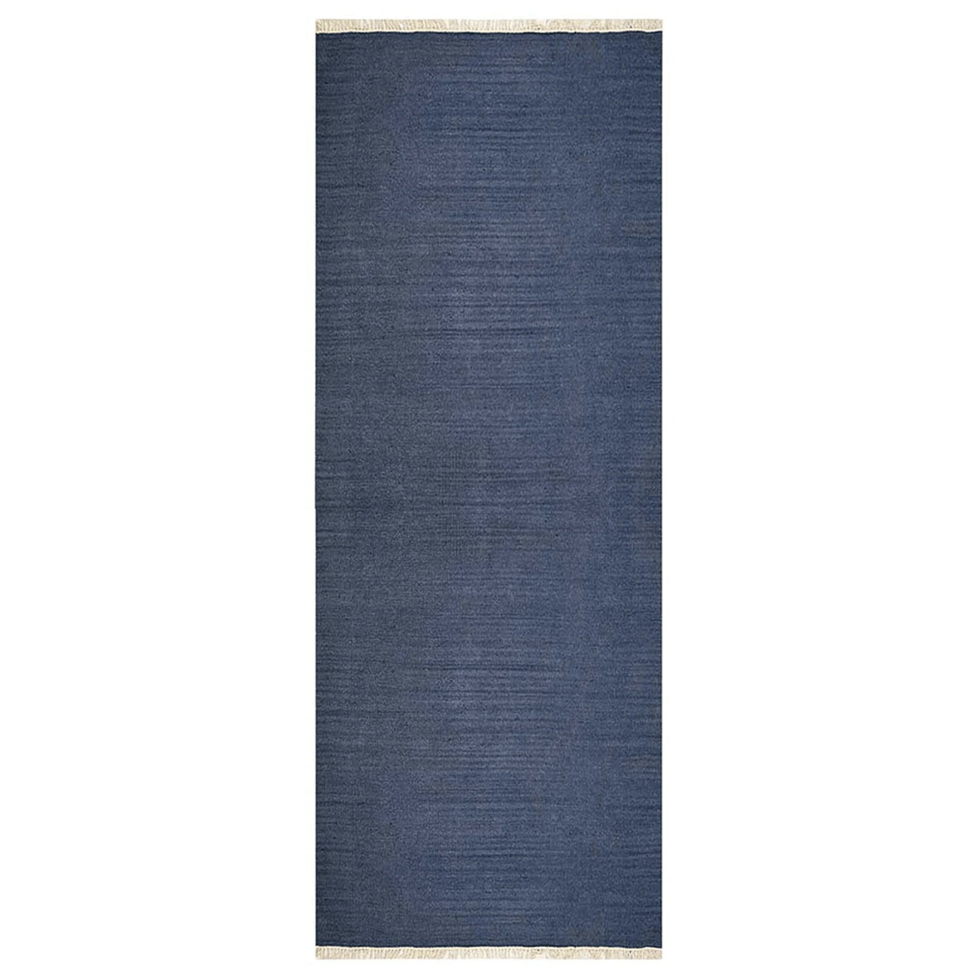 Rugsotic Hand Woven Blue Kilim Wool Runner Area Rug