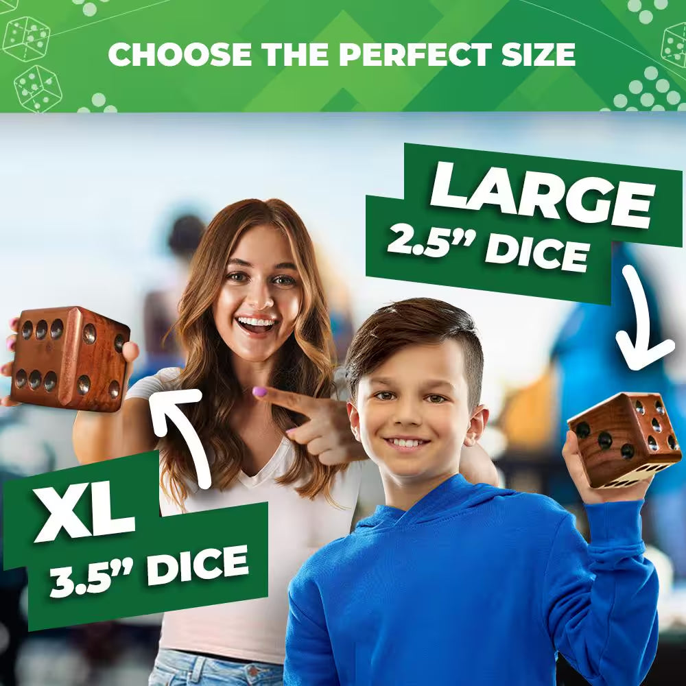 Giant Yardzee and Yardkle Yard Dice - 6 Dice Set