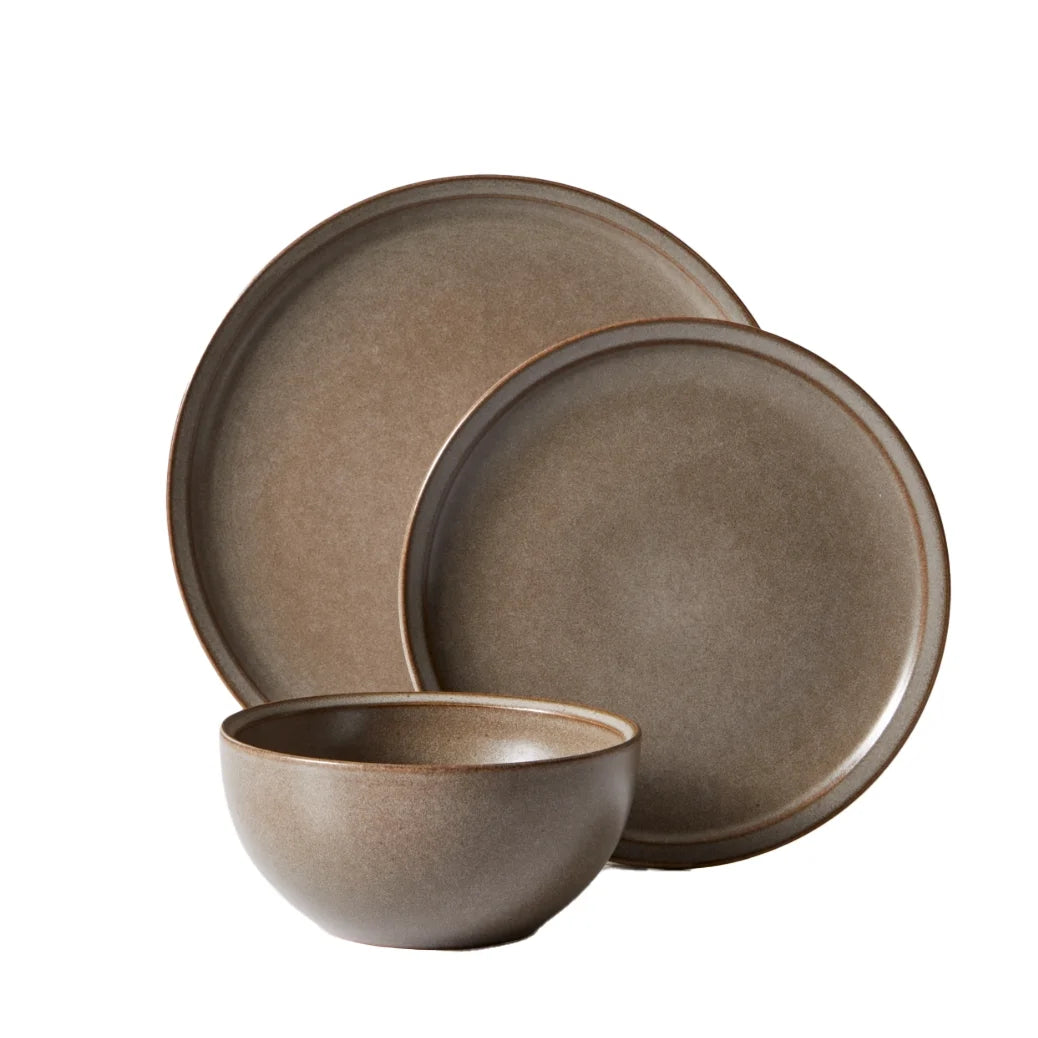 Banks Brown 12-Piece Stoneware Dinnerware Set by Better Homes and Gardens