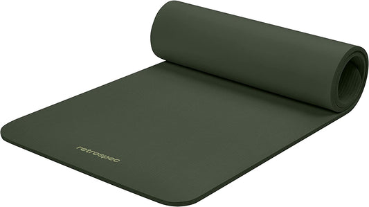 Solana 1/2" Thick Non-Slip Yoga Mat with Nylon Strap for Men and Women - Ideal for Yoga, Pilates, Stretching, and Fitness Workouts