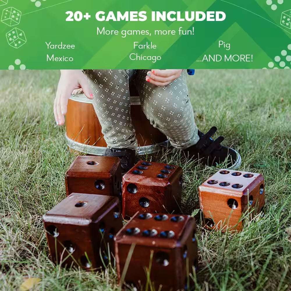 Giant Yardzee and Yardkle Yard Dice - 6 Dice Set