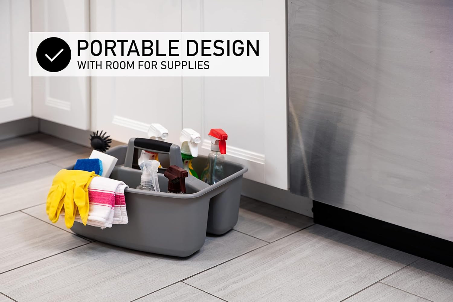 Rough and Rugged All-Purpose Cleaning Caddy, Grey/Black 2 Count (CD0170)
