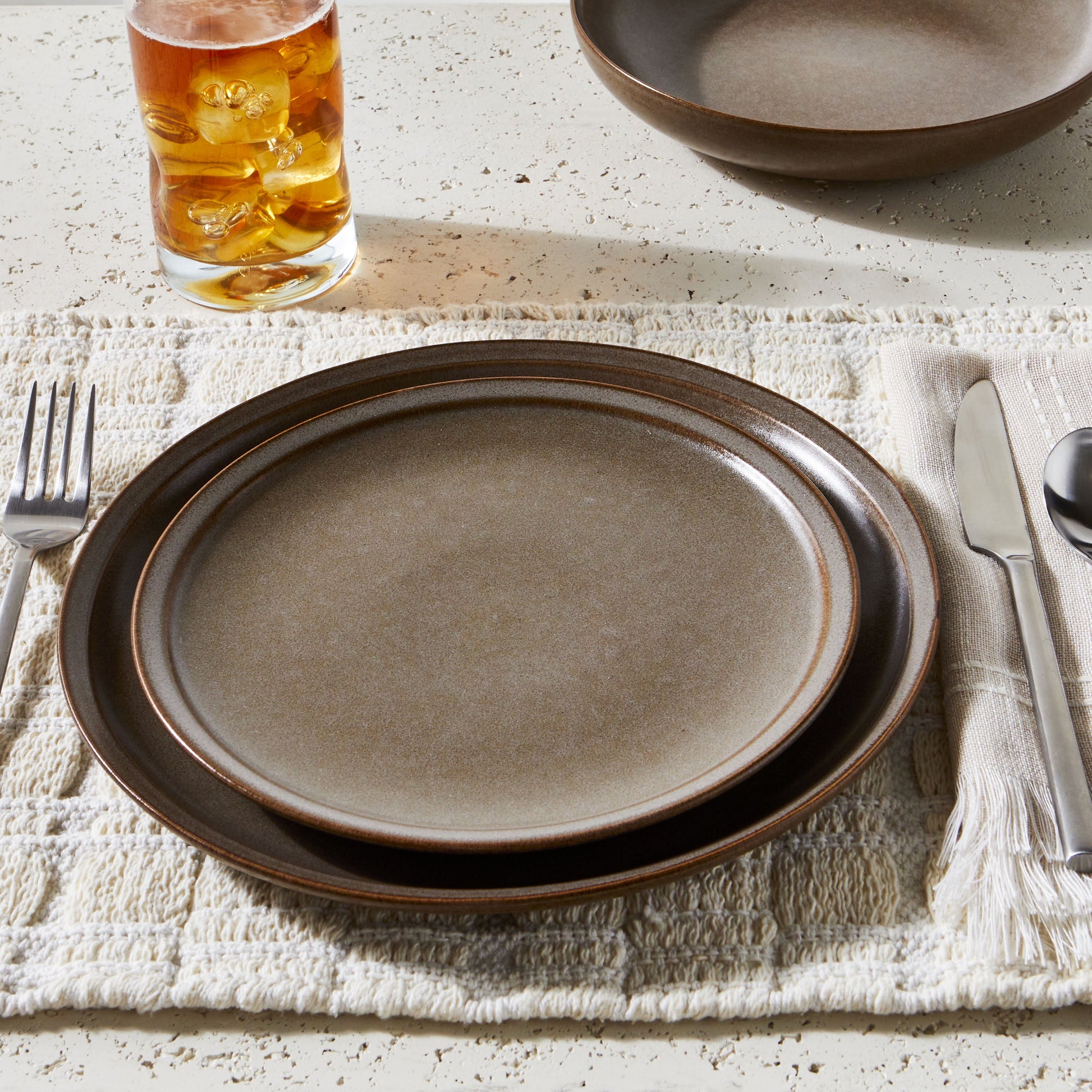 Banks Brown 12-Piece Stoneware Dinnerware Set by Better Homes and Gardens