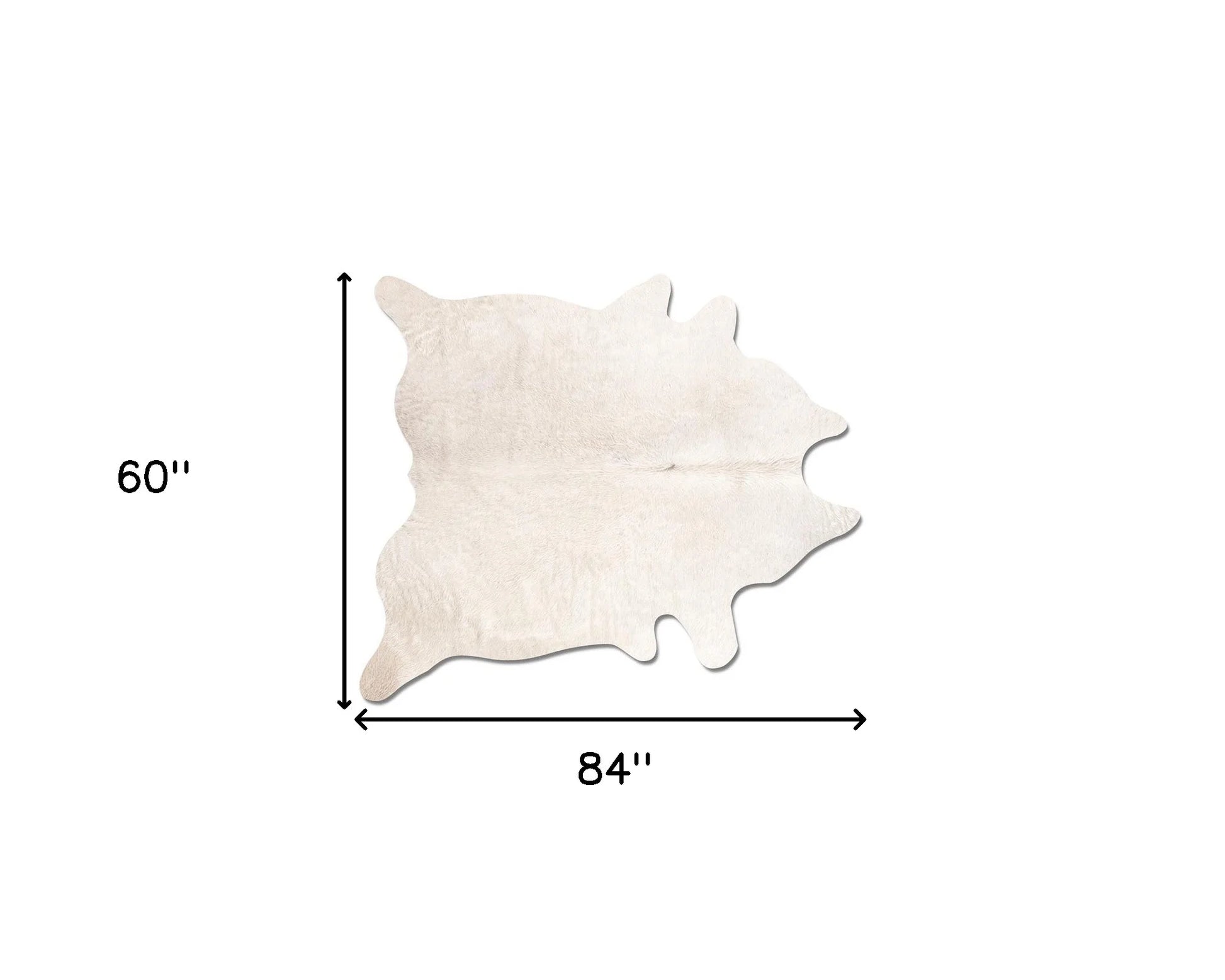 60" X 84" off White Cowhide Rug