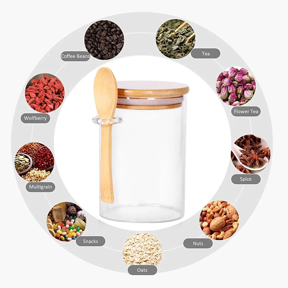 Clear Glass Airtight Coffee Food Storage Container (3 Count)