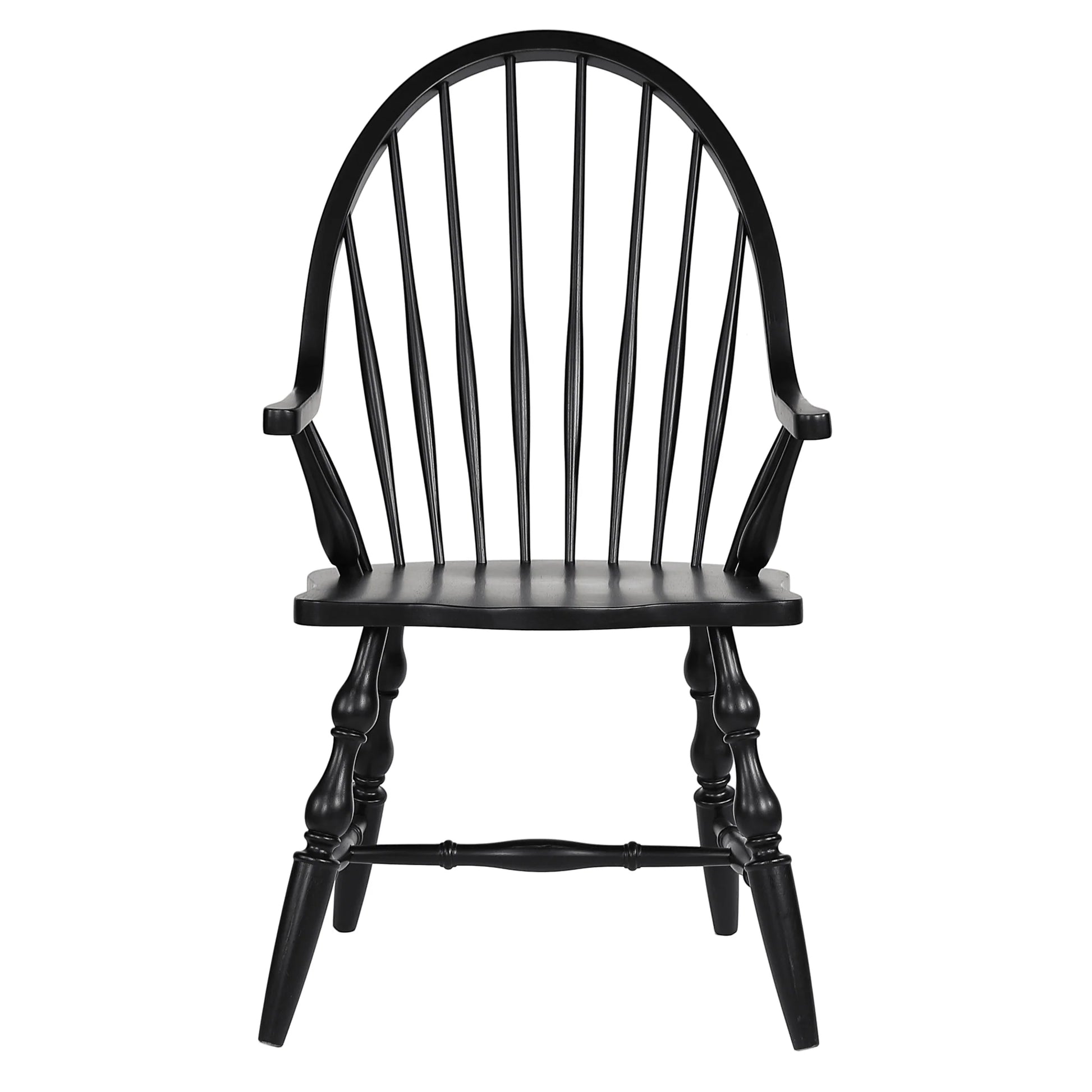 Sunset Trading Black Cherry Windsor Spindleback Dining Chairs - Set of 2, Antique Black