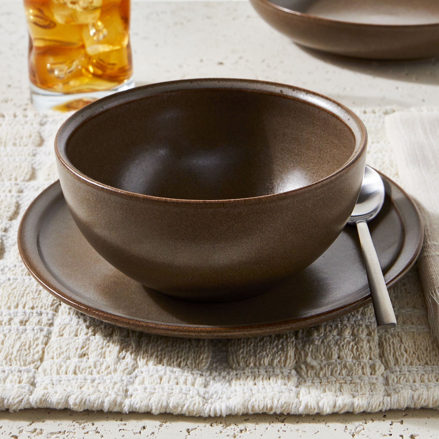 Banks Brown 12-Piece Stoneware Dinnerware Set by Better Homes and Gardens