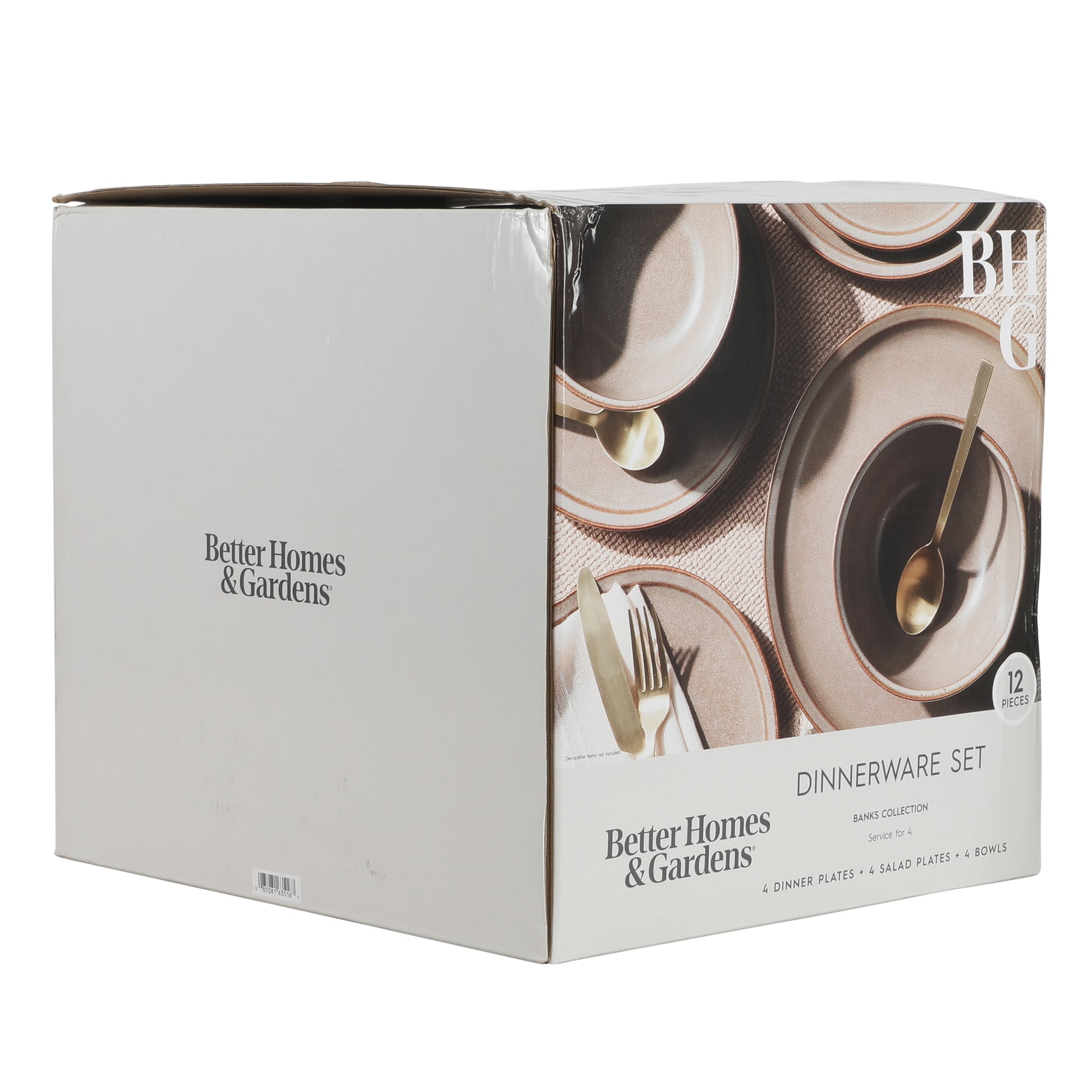 Banks Brown 12-Piece Stoneware Dinnerware Set by Better Homes and Gardens