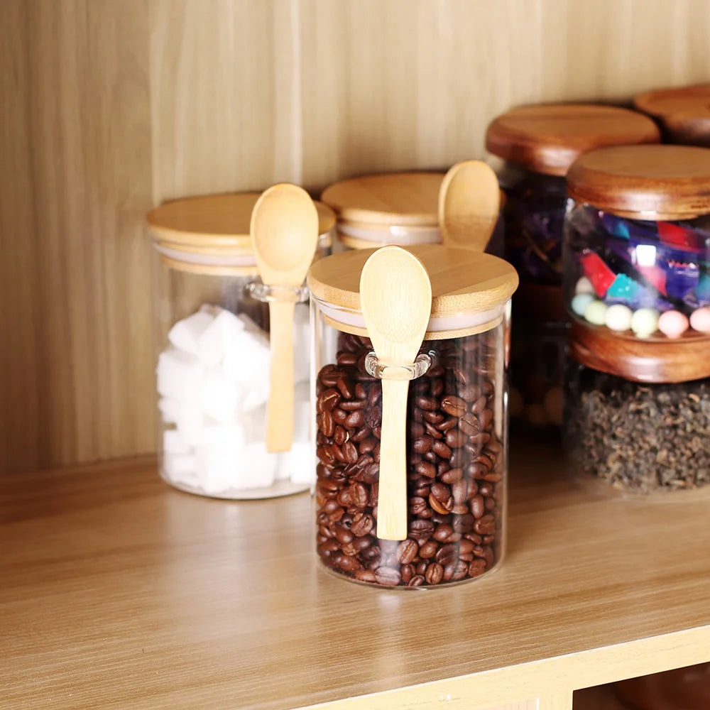 Clear Glass Airtight Coffee Food Storage Container (3 Count)