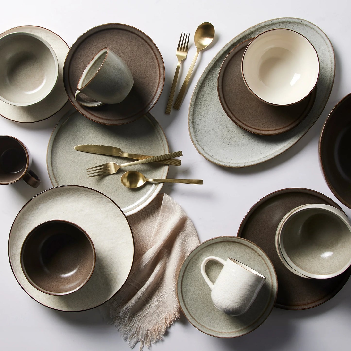 Banks Brown 12-Piece Stoneware Dinnerware Set by Better Homes and Gardens