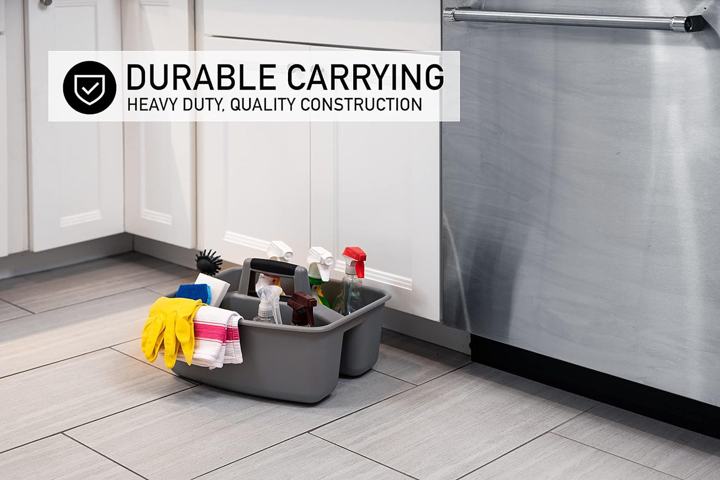 Rough and Rugged All-Purpose Cleaning Caddy, Grey/Black 2 Count (CD0170)