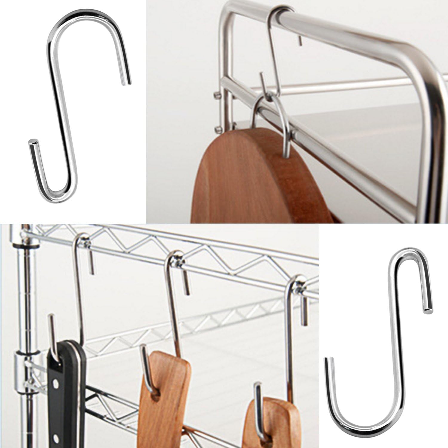 30 Pack Heavy Duty S Hooks Pan Pot Holder Rack Hooks Hanging Hangers S Shaped Hooks for Kitchenware Pots Utensils Clothes Bags Towels Plants