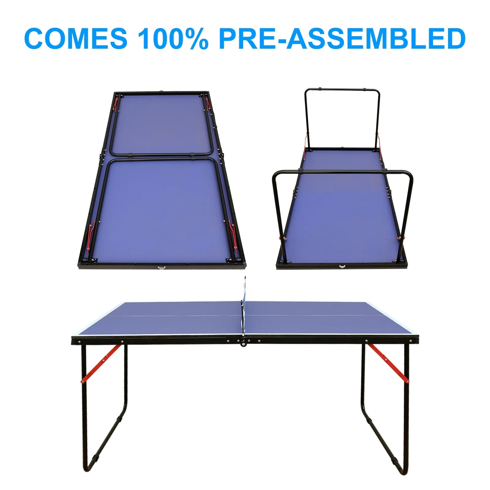 Midsize Table Tennis for Adults Kids 2 Table Tennis Paddles and 3 Balls