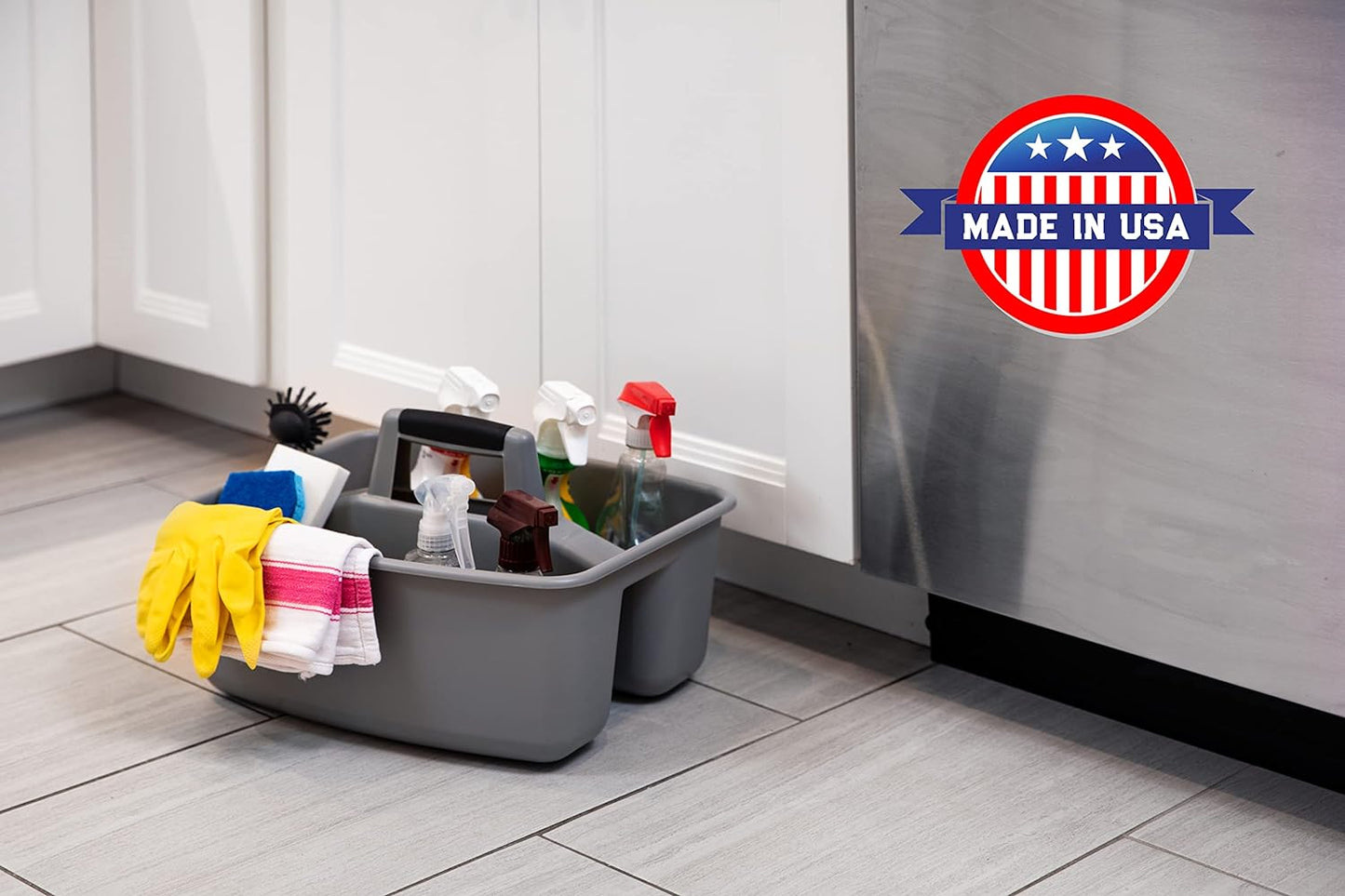 Rough and Rugged All-Purpose Cleaning Caddy, Grey/Black 2 Count (CD0170)