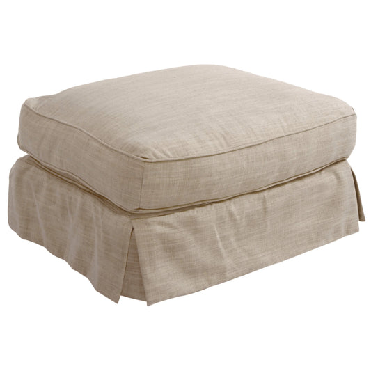 Sunset Trading Horizon Linen Slipcovered Ottoman