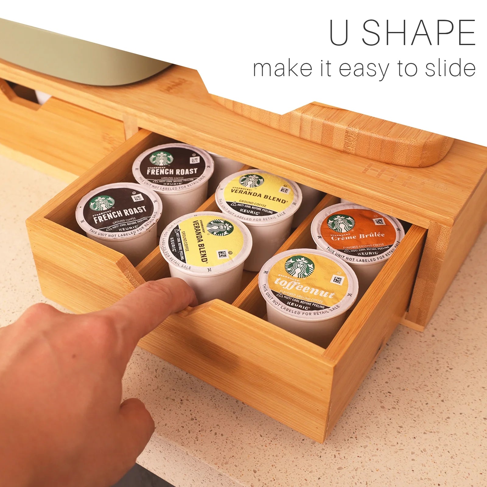 K-Cup Holder Storage Drawer for K-Cup Coffee Pods Holds 30 Pods