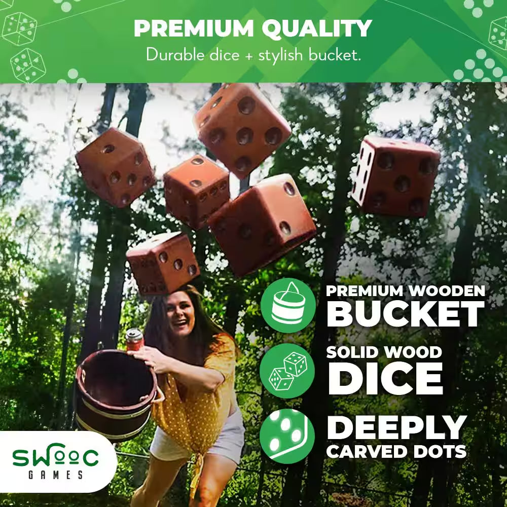 Giant Yardzee and Yardkle Yard Dice - 6 Dice Set